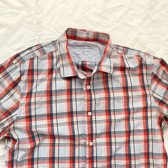 Banana Republic Mens Button Long Sleeve Shirt | Luxe Stretch Poplin | Size L - Picture 3 of 12